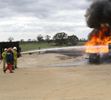 FSA Trainees extinguishing Fire in a Team
