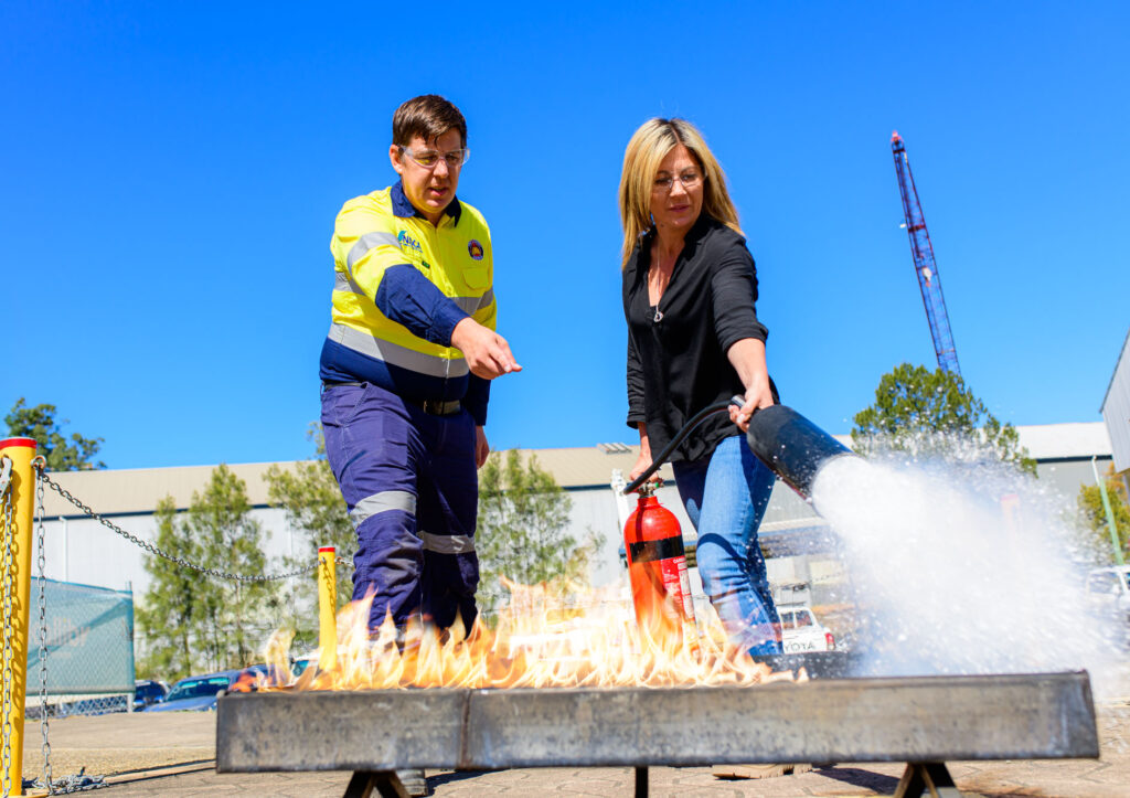 Demonstrate First Attack Firefighting Equipment